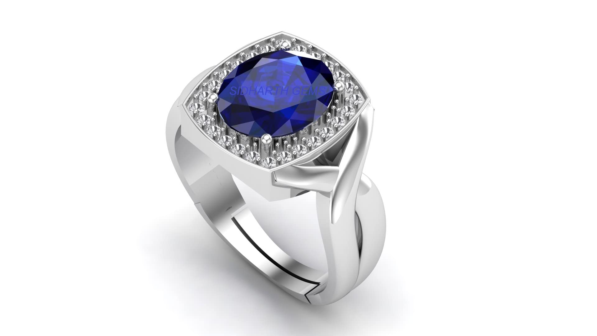 AKSHITA GEMS Blue Sapphire Silver Plated Ring 20.25 Ratti 19.00 Carat Unheated and Untreated Neelam Natural Ceylon Gemstone for Men and Women-image-36
