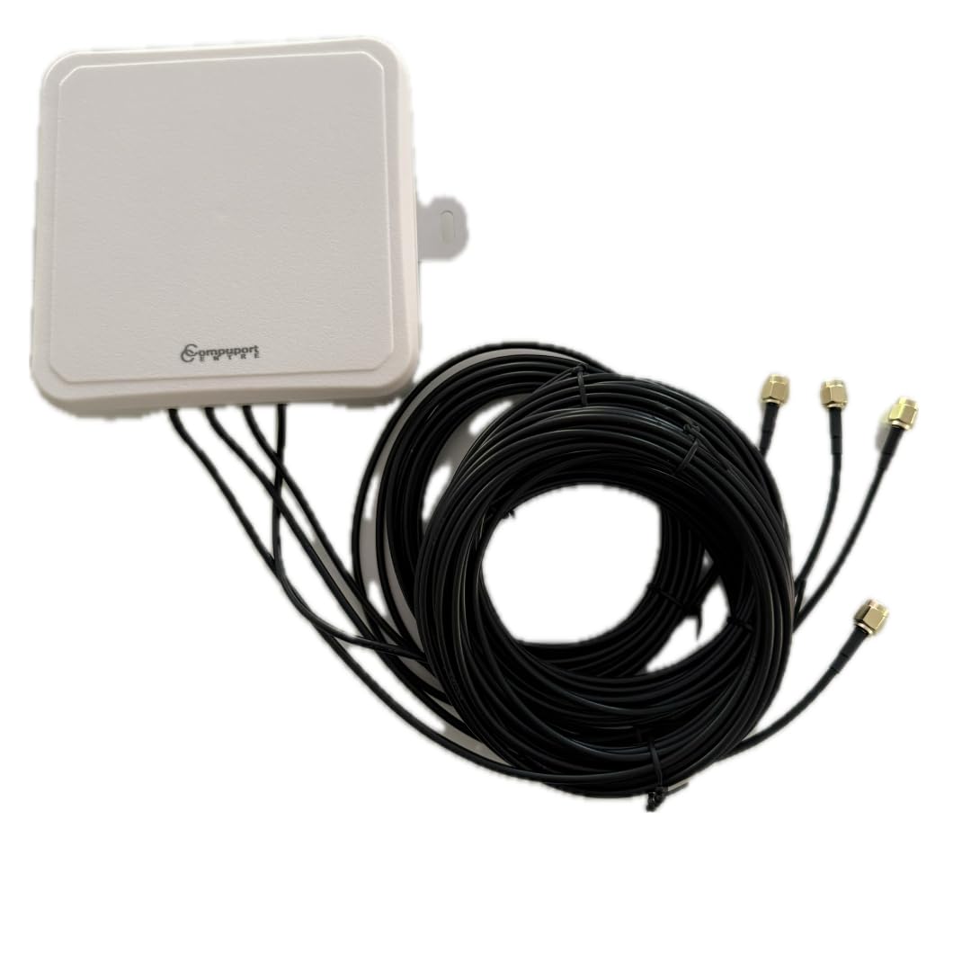Antenna a pannello MIMO CompuPort 4x4, antenna router direzionale esterna 4G/5G, 698-4900MHz, cavi SMA-M 4x5M