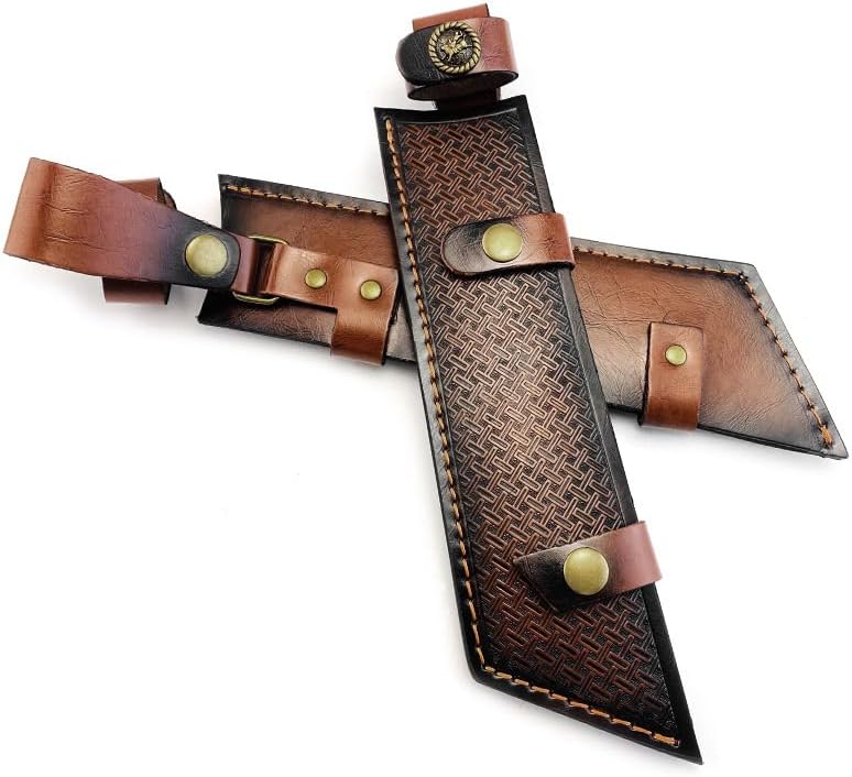 1PC Knife Sheath with Belt Loop and Snap Closure, Leather Protective Cover Fits for Outdoor Search, Rescue, Hiking