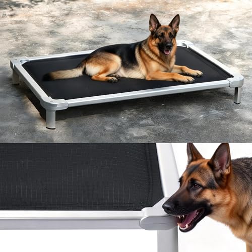 Senneny Chew Proof Elevated Dog Bed Large Sized Dog, Raised Cot for Indoor Outdoor Camping, Heavy-Duty Chew Resistant Hidden Fabric Indestructible Dog Bed, L, 50" L x 33" W x 8" H - image 8