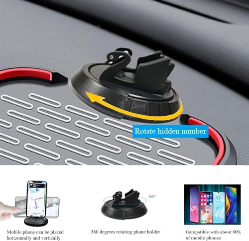 Image of Azelf Phone Mat, Phone Holder for Car,Multifunction Car Anti-Slip Mat Auto Phone Holder, Phone Mount Silicone Car Pad Mat,Anti Skid Dashboard Sticky Pad for Keys,Gadgets