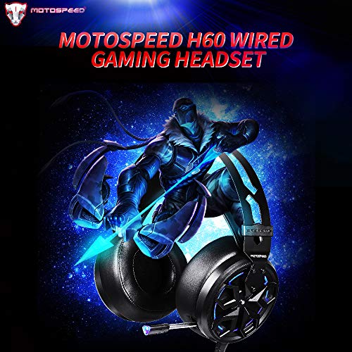 Fone de ouvido para jogos H60 com fio Fone de ouvido com efeito de som 3D de 7.1 canais com microfon