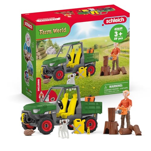 SCHLEICH Farm World | Waldbauer mit Fahrzeug 42659 | Set mit Bauer Paul,...