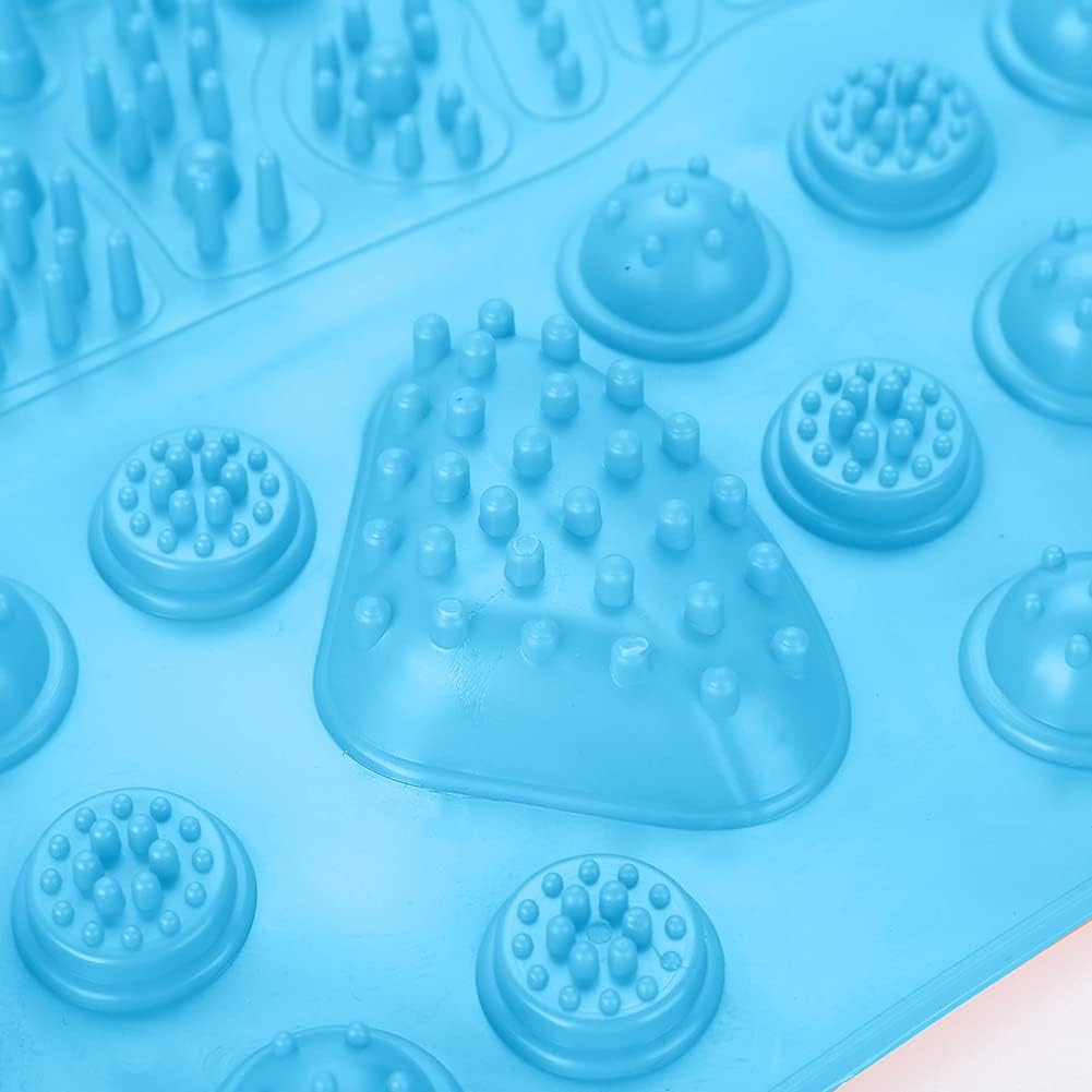 YUYTE Foot Massage Pad, Foot Massage Mat Reflexology Pads for Pain Relief and Point Release Magnet to Relax from Pressure and Leg Pain Can Be Used in Your Office(Blue)