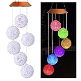 🔮 Brindar un ambiente maravilloso, hacer que todo el patio sea más vivo La noche, un color cambia gradualmente a otro color, una bombilla LED que cambia de color, creando un efecto surrealista. Carillones de viento decorativos en su hogar o jardín una experiencia armoniosa. Conviértase en un único Concéntrese en el diseño de arte de su jardín. Sin importar dónde esté colgando, sentirá su belleza.
