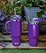 Beast 50 oz Tumbler with Handle Stainless Steel Vacuum Insulated Coffee Ice Cup Double Wall Travel Flask (Deep Purple)