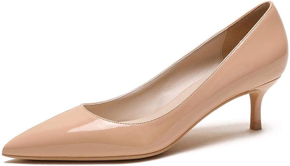 YDN Women’s Low Kitten Heeled Pumps Pointed Toe Dress Shoes for Office Lady Soft Suede Size 4-16 US