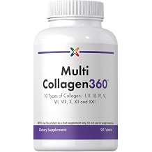 Stop Aging Now - Multi Collagen Peptides Pills - Type I, II, III, IV, V, VII, VIII, X, XIII, XXII - 10 Types of Collagen - 90 Count