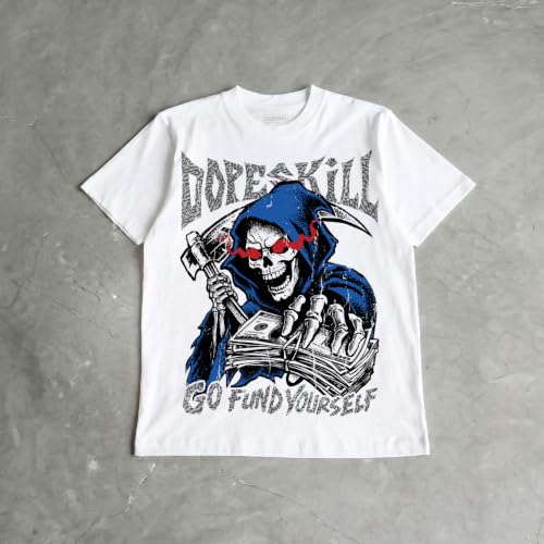 Image of DopeSkill Graphic Tee Streetwear Hip Hop Hypebeast Street Style Unisex T-Shirt Sneaker Colour Matching Shirts Horror Skeleton