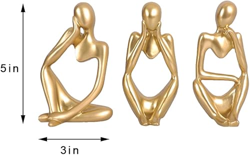 Miniatura 2 de 3 figuras creativas de The Thinker para decoración de estanterías, decoración del hogar, estante de oficina, escritorio, sala de estar, hogar