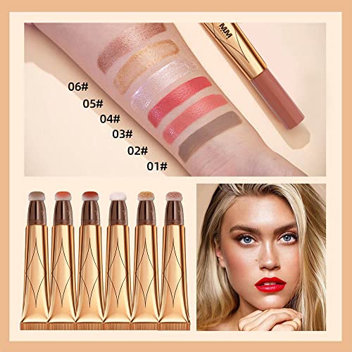 Liquid Contour Beauty Wand, Highlighter And Bronzer Stick,Long Lasting & Smooth Natural Matte Finish,With Cushion Applicator Attached Easy To Blend. (02# Peach Pink) #TOP1