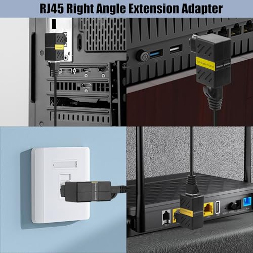 Adaptador Ethernet RJ45 Rotatorio 360° Cat5/Cat6 2 Pcs miniatura 6