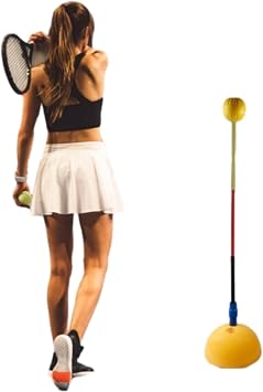 Professional Tennis Swing Trainer, Tennis Trainer Aid Practice Tool for Beginners, Improve Top Spin and Down Spin Skills, Tennis Practice, Soft Tennis Practice, Soft Tennis Training Equipment, Tennis Swing Trainer, Rebound Ball with String, Tennis Single