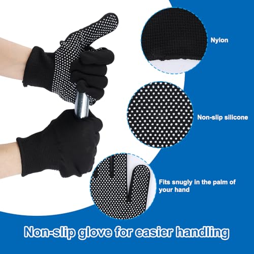 Rohrsteckschlüsselsatz mit Handschuhen 7-tlg, Größen 8-19mm Sechskant-Steckschlüssel Set Spüle Montage-Satz, Set Rohrsteckschlüssel-Satz für Zündkerzen, Spüle Renovierung und Einbau, Wartung