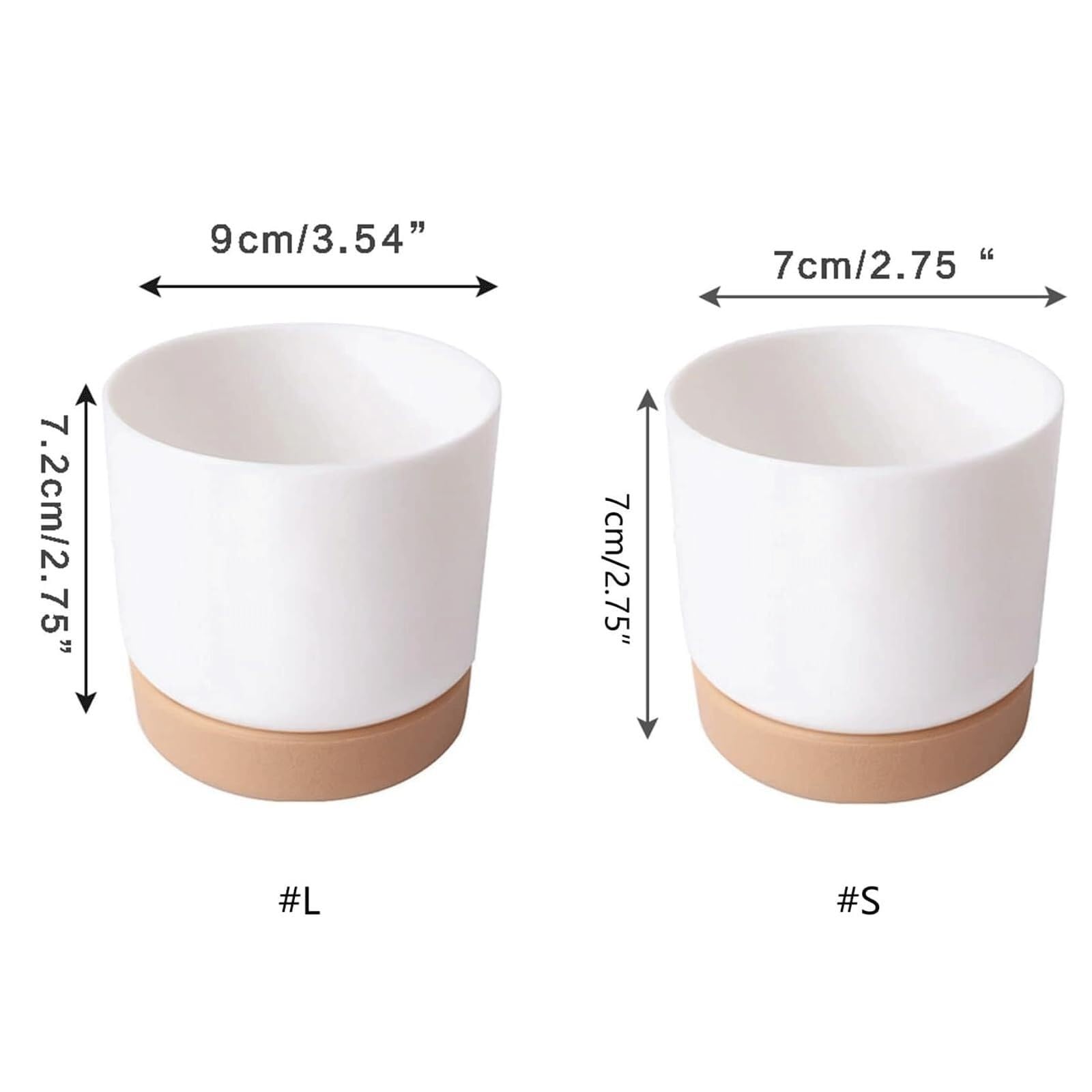 Jardinières décoratives Lot de 2 Pots Fleurs à arrosage Automatique, en Plastique Les indispensables du Jardin(#L)