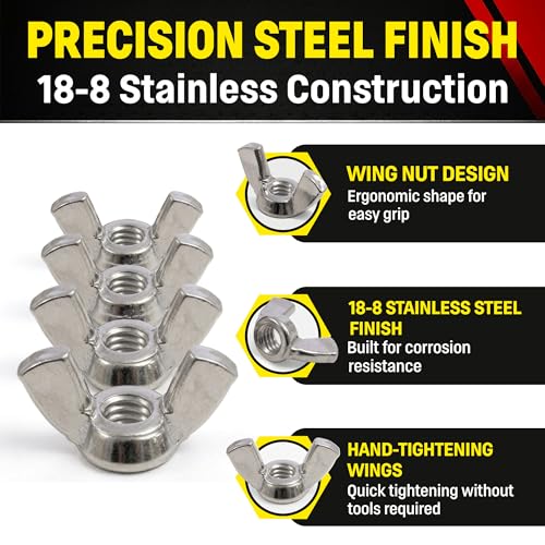 Image of Stainless 7 /16-14 Wing Nuts, 304 Stainless Steel, 25 Pieces (7 /16-14 Wing Nut)