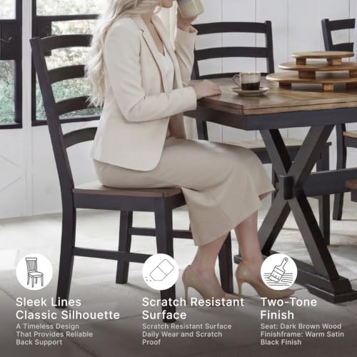 Image of Signature Design by Ashley - Berringer Upholstered Dining Side Chair, Rustic Brown