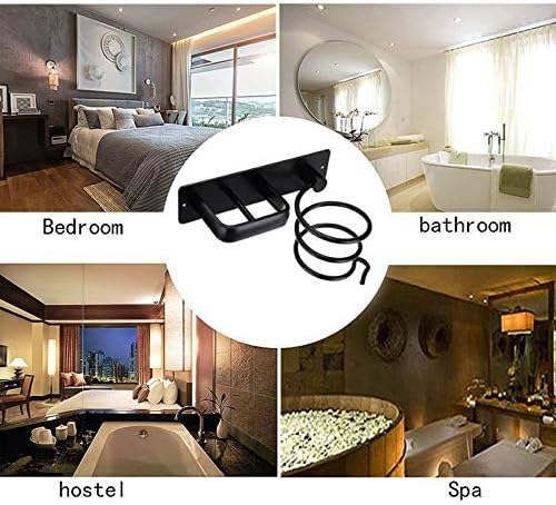 LINONI Hair Dryer Holder, Aluminium Hair Dryer and Straightener Holder, Wall Hair Dryer Holder Storage Rack for Bathroom Bedroom Hotel