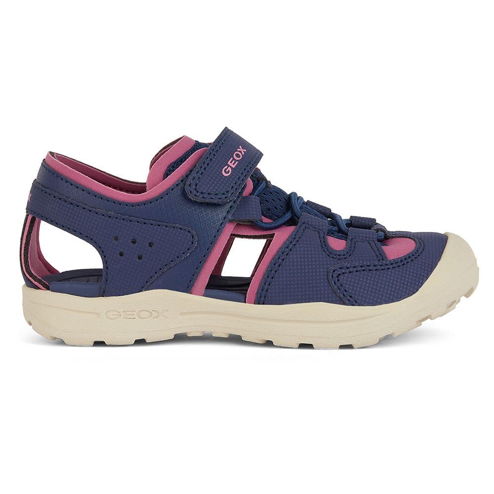 Geox Women's J Vaniett Girl B Sandal, Navy Fuchsia, 5 UK