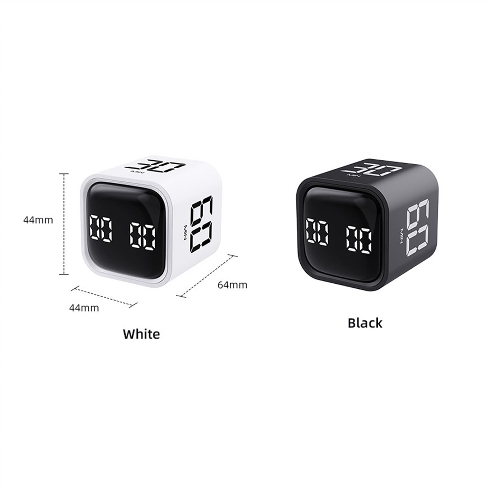 Timer con sensore di Rotazione, Timer Digitale, Conto alla rovescia Manuale, Sveglia, Cottura Meccanico, Doccia, Studio, cronometro(Blanc)