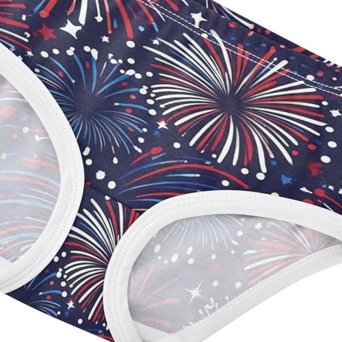 Cotton Toddler Underwear Floral American Fireworks USA Little Girl Panties Designer Briefs Kids Undies 2t4
