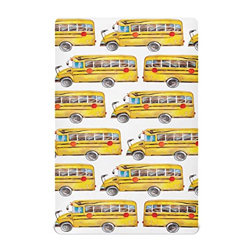 Image of Vintage School Bus Crib Sheets Soft Breathable Fitted Baby Crib Sheets Mattress Cover for Girl Boys, 52 inch x 28 inch x 9 inch