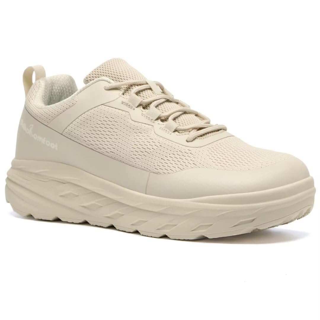 OrthoComfoot Men's Orthopedic Diabetic Wide Walking Shoes: Comfortable Casual Arch Support Plantar Fasciitis Fashion Sneakers, Work Tennis Orthotic High Arch Swollen Feet Shoes for Foot Heel Pain