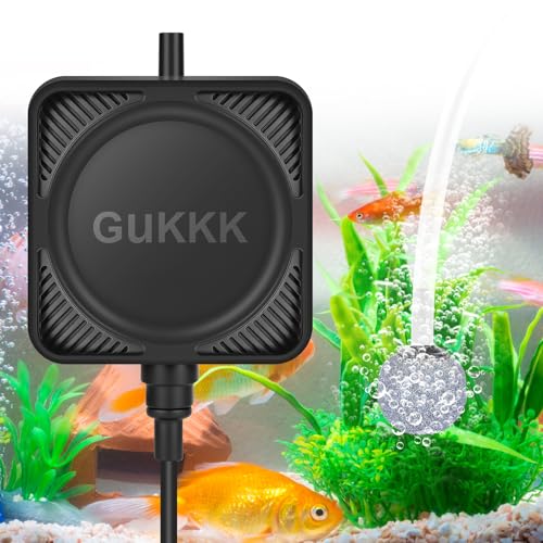 GuKKK Aquarium Luftpumpe, Nano Silent Mini Sauerstoffpumpe mit Rückschlagventil, Sauerstoffpumpe Aquarium <33dB 1.5W Leistungsstark Sauerstoffpumpe mit Luftstein, für Fischbecken und Die Nanoaquarien GuKKK Aquarium Luftpumpe, Nano Silent Mini Sauerstoffpumpe mit Rückschlagventil, Sauerstoffpumpe Aquarium <33dB 1.5W Leistungsstark Sauerstoffpumpe mit Luftstein, für Fischbecken und Die Nanoaquarien