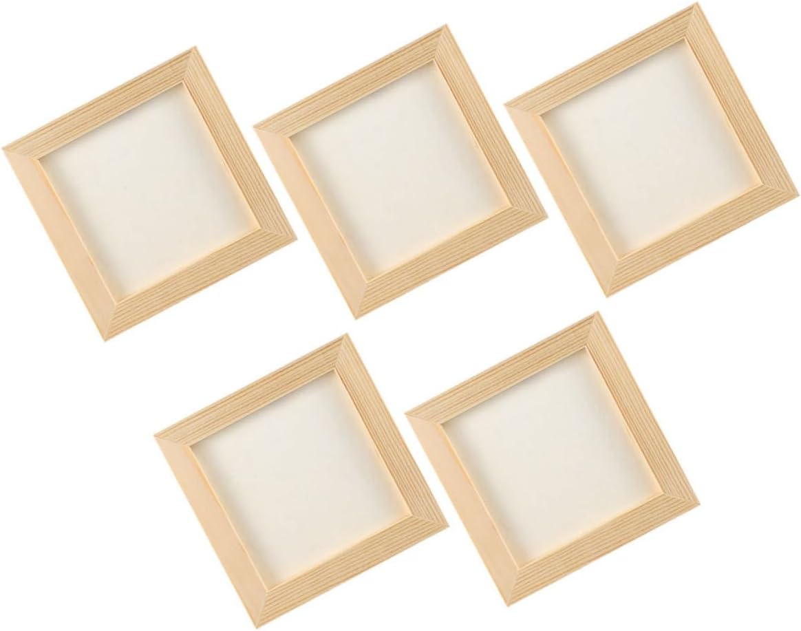 DOITOOL 5 Pcs Paintable Wood Craft Picture Frames for Kids DIY Projects