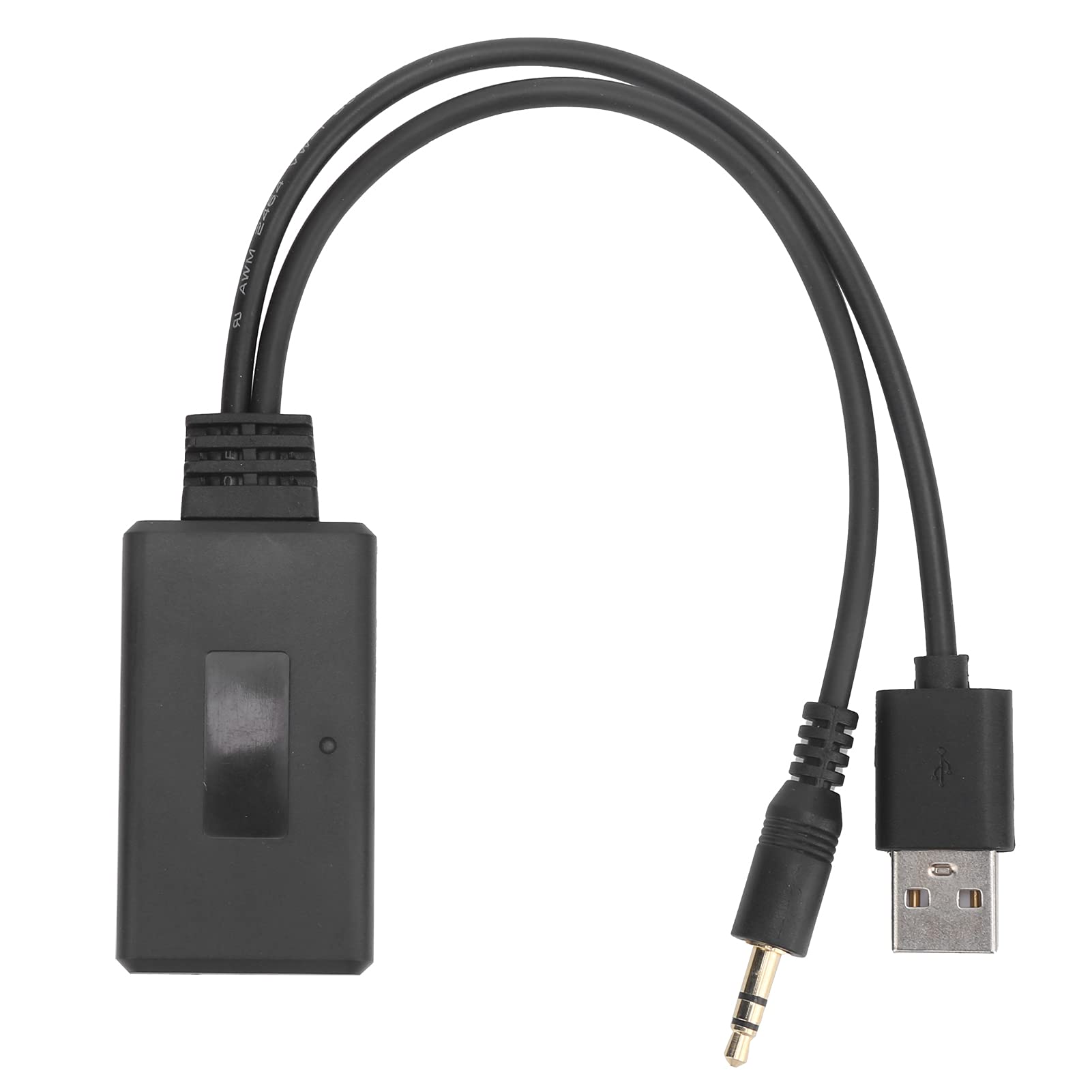Aramox samochodowy odbiornik Bluetooth, port USB 3,5 mm AUX + 5 V/12 V, bezprzewodowy odbiornik Bluetooth 5.0, odtwarzacz muzyczny, złącze adaptera audio