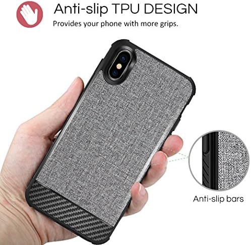 iPhone XS Case/iPhone X Case, ProCase Slim Hybrid Shockproof Protective Case Anti-Fingerprint Back Cover for 5.8 inch Apple iPhone Xs (2018) /iPhone X (2017) -Grey