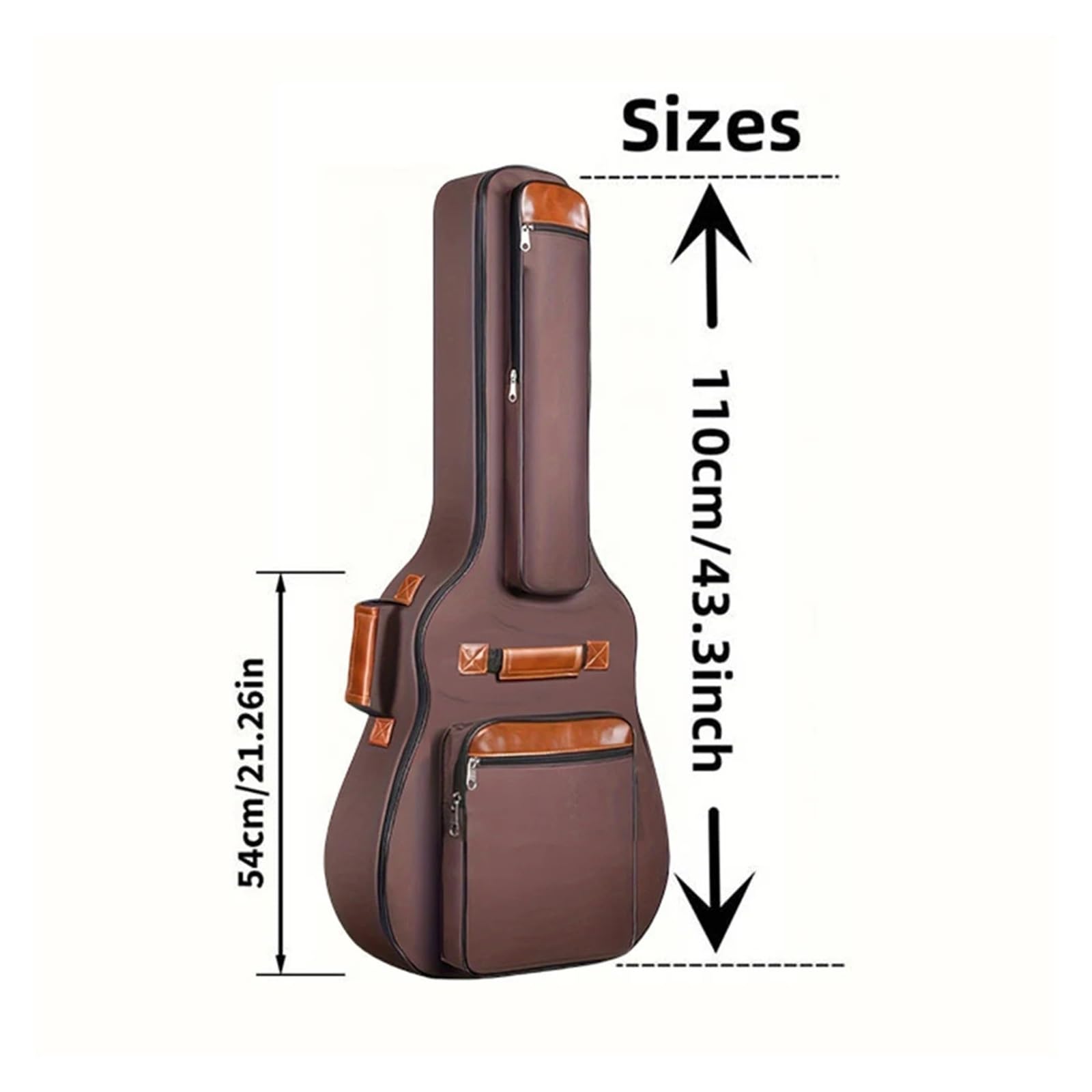Bolsa for Guitarra acústica clásica de 41 Pulgadas con múltiples Bolsillos for Accesorios, Tela Oxford 600D, Acolchada Esponja Gruesa para Guitarra(Black)