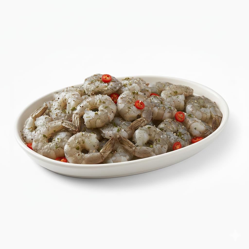 Fresh Raw Jumbo Shrimp | 16-20 Count | Wild-Caught | Harbour House Signature Seasoning | Flavorful | Ready to Serve | 1 lbs