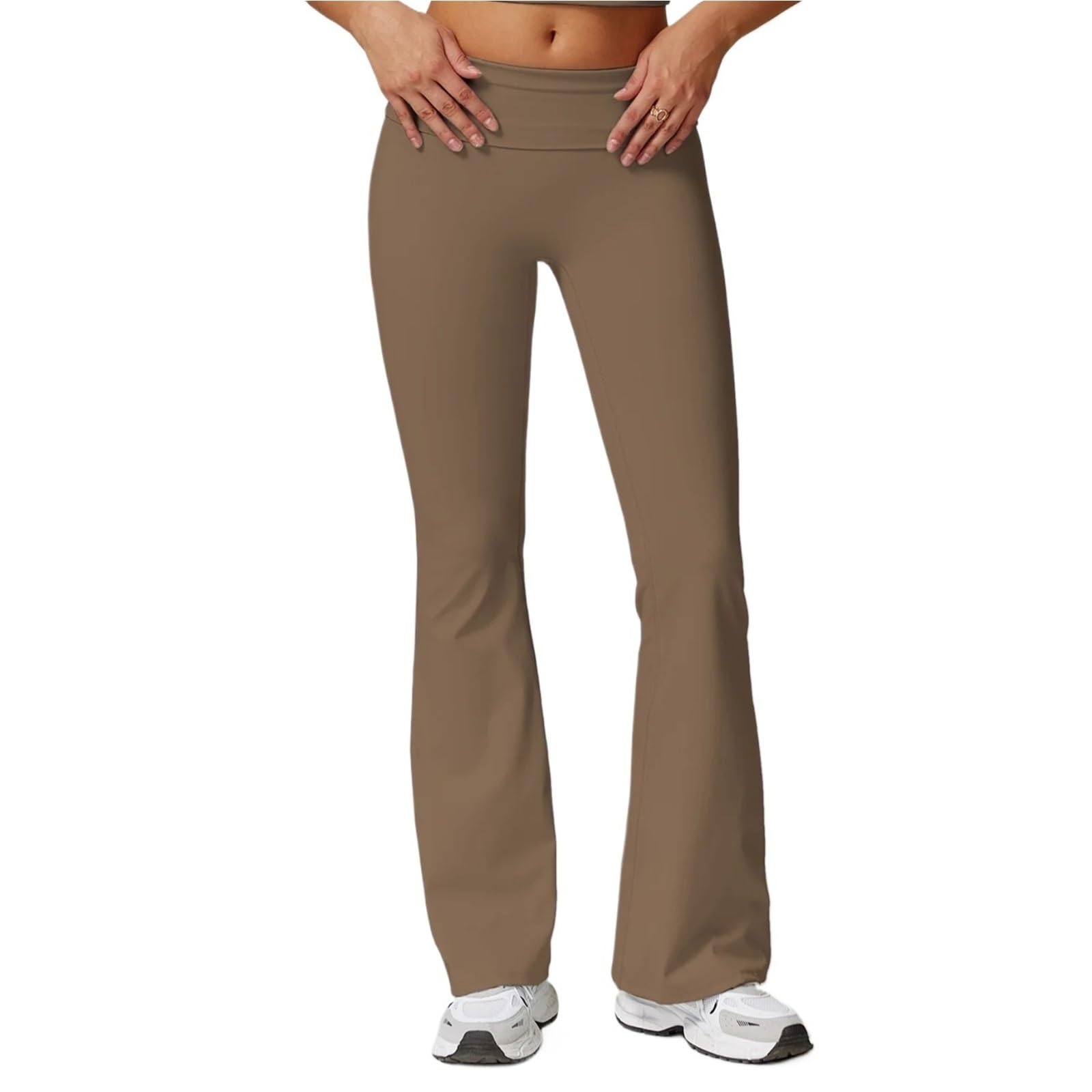 Damen Schlaghose Hohe Taille Hebe Hüfte Weite Beinhose Hochelastische Fitness Yoga Leggings Lässige Yogahose
