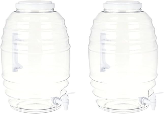 5 Gallon Beverage Dispenser with No-Drip Spigot, Clear BPA-Free Plastic,
