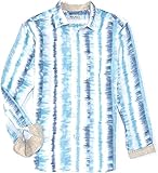 Tommy Bahama Men's Long Sleeve Tie Dyed Tides Linen Camp Shirt (Color: Dew Drop, Size Medium)