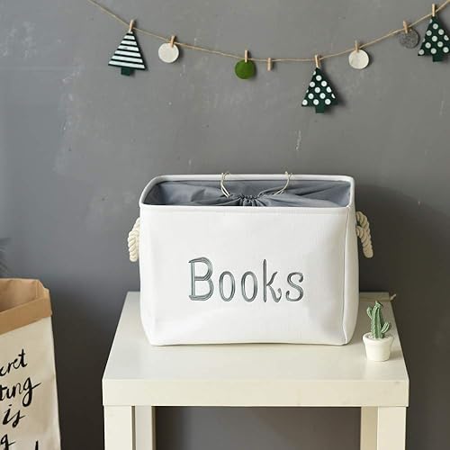 Miniatura 3 de INough Cesta de libros para habitación de niños, cesta de almacenamiento de libros, organizador de libros para cuarto de bebé, aula, biblioteca,