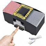 YHANNI Portable Automatic Card Shuffler -USB/Battery Operated, Efficiently Shuffle 2 Decks, Ideal for Travel and Home Card Games for UNO,Texas Hold'em,Poker, Perfect for Casino Tables and Game Nights