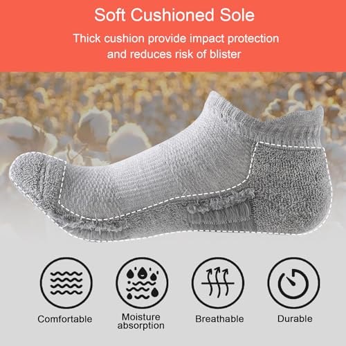 Women's Ankle Athletic Running Socks Anti-Blister Cotton Cushioned Wicking Socks (5 Pairs)3
