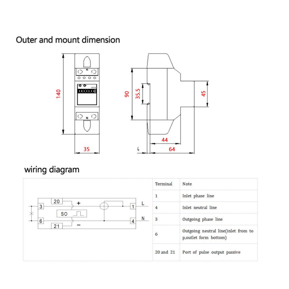 220V Digitale 1 Fase 2 Fili Conta Chilowatt Conta Kw Analogico 2P Su Guida Din Contatore Elettrico Contatore Elettronico Kwh