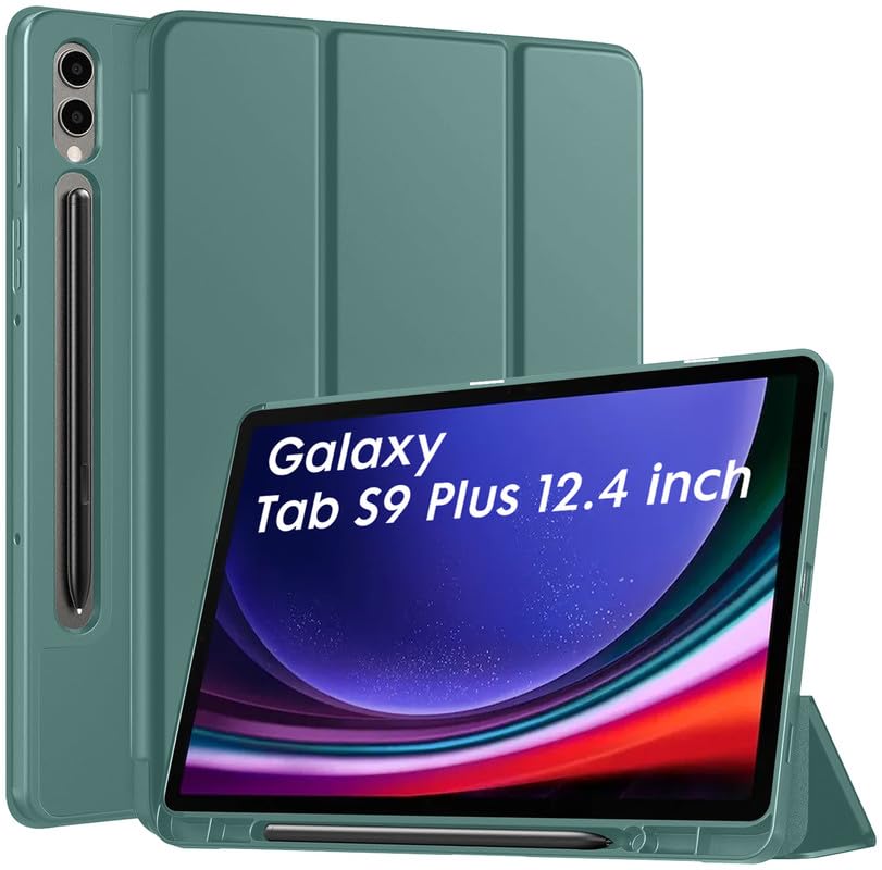 Robustrion Cover for Samsung Tab S9 Plus Cover Case 12.4 inch Flip Stand Back Case [S Pen Holder] for Samsung Galaxy Tab S9 Plus/Tab S9+ Cover Tablet Cover 12.4" with [Auto Sleep/Wake] - Dark Green (B0CD1ZYSMX) Amazon Price History, Amazon Price Tracker