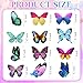 Yinder 12 Pieces Butterfly Magnets Butterfly Car Magnetic Stickers Art Vintage Magnets Decal Removable Fridge Cute Magnetic Stickers for Office Home Whiteboard Car Decor (Bright Style)