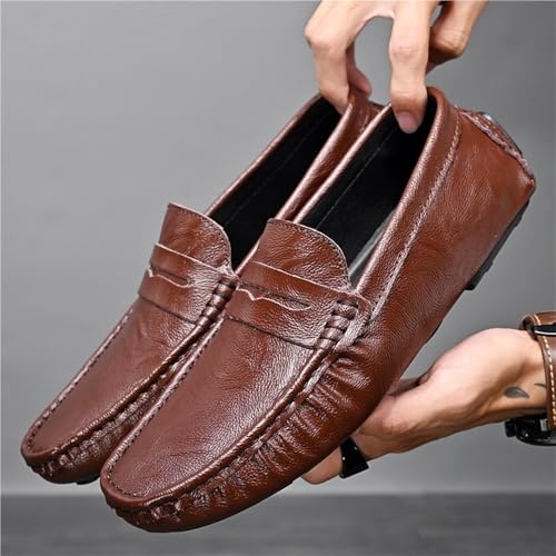 Loafers Shoes Round Toe Solid Color Comfortable Flat Heel Flexible Slip-ons for Men Traveling Driving Office and Work4