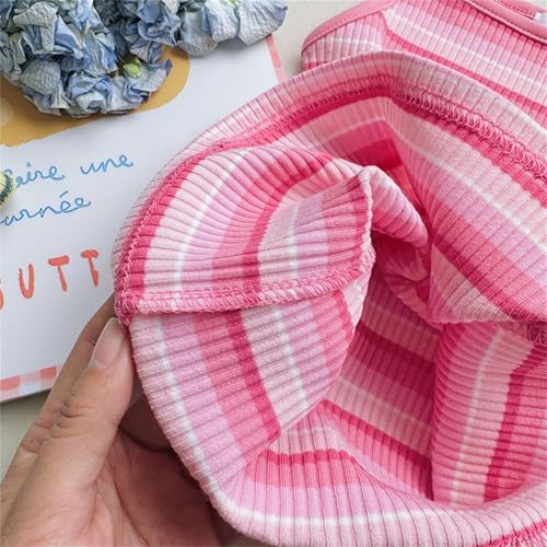 Girls Sleeveless Striped Tank Tops Spaghetti Strap Tshirts Ribbed Knit Color Block Summer Sport Casual Basic Blouse2