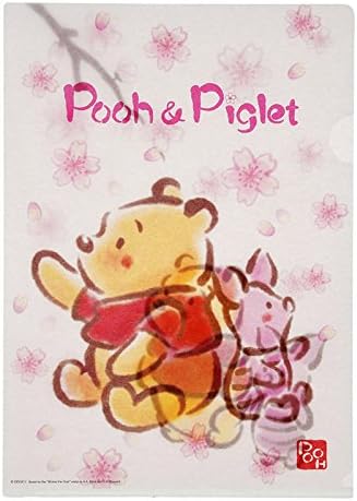 Disney Japan Winnie The Pooh & Piglet Sakura Clear File Folder Holder, Letter Size, Japan Import