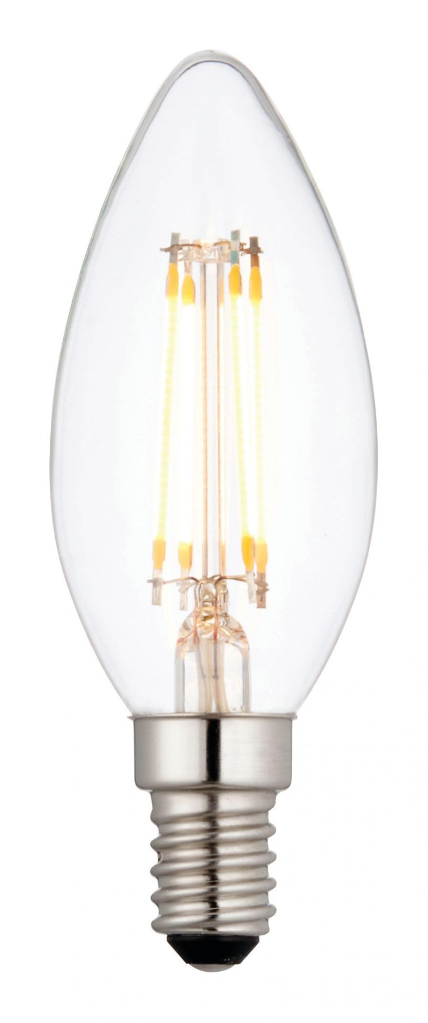 Endon 93020 4w Filament LED Candle, E14, dimmable, 2700K, 380lm, Clear
