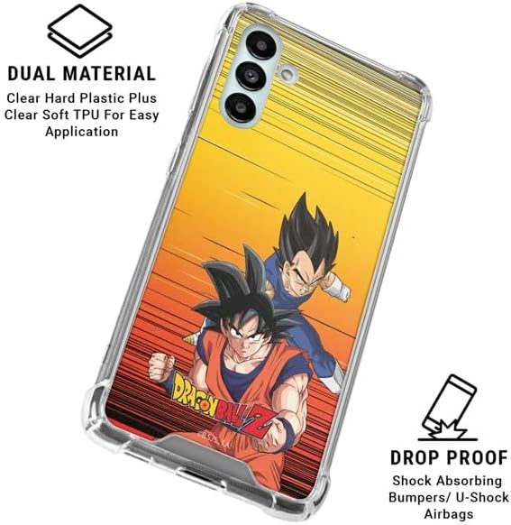 Skinit Clear Phone Case Compatible with Galaxy A13 5G - Officially Licensed Dragon Ball Z Goku & Vegeta Design