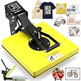 Whubefy Heat Press 15x15 Slide Out, Clamshell Heat Press Machine for T-Shirts, Bags, Mouse Pads & More, Dual-Tube Fast Heating, Digital Industrial Sublimation Printer for Heat Transfer Vinyl