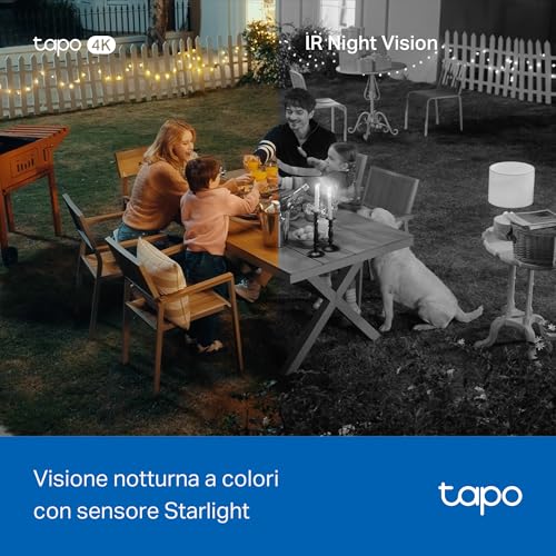 Tapo C560WS 4K 8MP Telecamera Wi-Fi Esterno Pan/Tilt, Smart Ai, 360° Visuale, Visione Notturna A Colori Starlight, IP66, Allarme Sonoro E Luminoso, Wi-Fi 6 E Ethernet, Supporta Microsd Fino A 512 Gb - 5