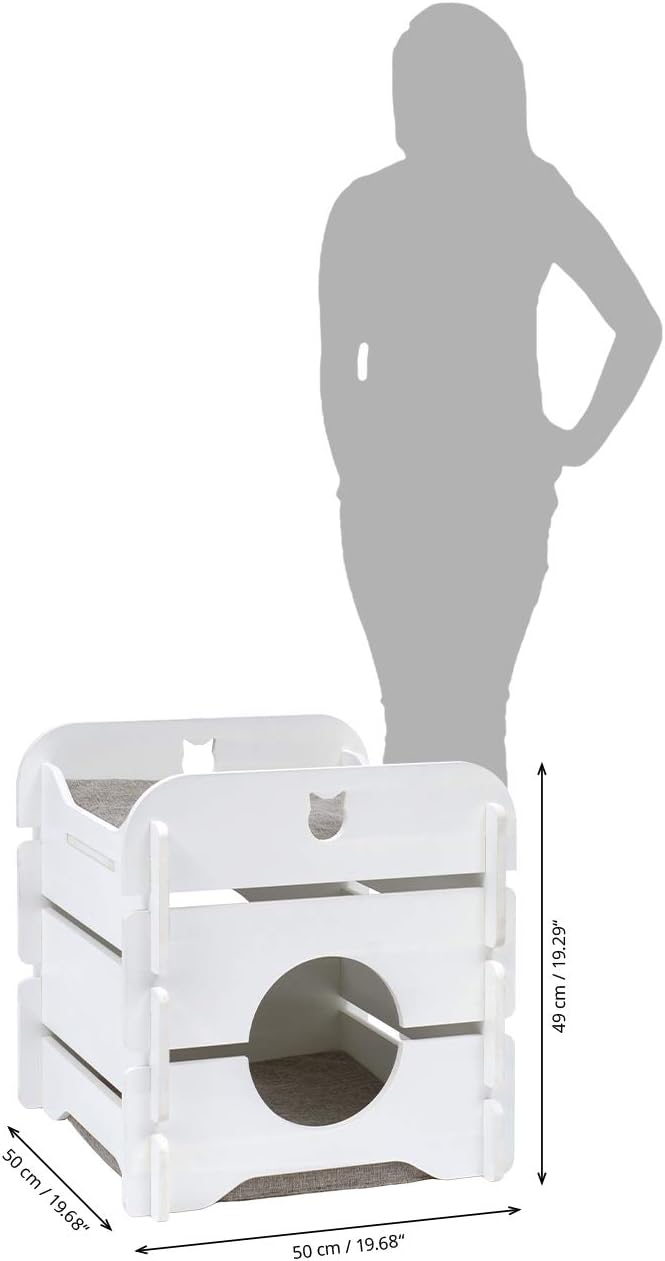 Catit Vesper Cottage Cat Tree Hideout, White, 52111
